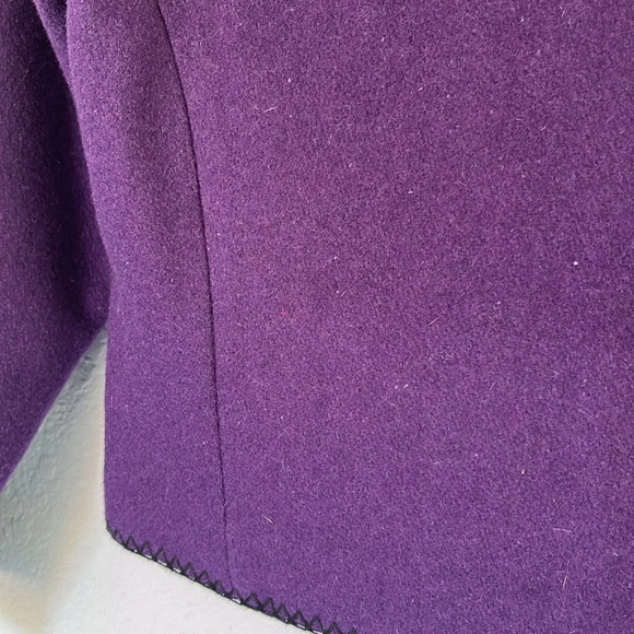 Vintage 80s Western Style Purple Wool Stitched Blazer S - Picture 12 of 12